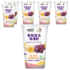 jeagueijih 吃果籽 葡萄愛玉吸凍飲, 220g, 6個