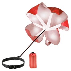 Look Here 空氣阻力速度訓練降落傘 分離式腰帶 1層, 紅色, 1個