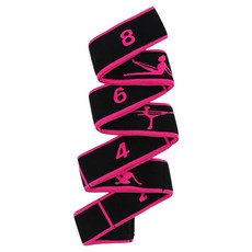 Look Here 伸展訓練阻力8框架彈力帶, 玫瑰紅與黑色, 1個