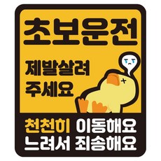 루키마켓 특허 자국없는 리무버블 탈부착 스티커 초보운전 스티커 자석, JRC19 기절오리 사각, 1개