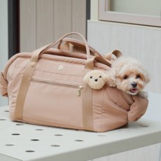 milliong 寵物移動提籠 機艙用坐墊包 Bagel Cozy Bag, 嬰兒粉, 1個
