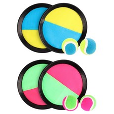 바니랜드 네온 캐치볼 2p + 캐치판 2p 세트, 랜덤발송, 1세트
