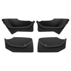 M-NOBLE 特斯拉 Model 3 專用全包覆車門置物袋收納盒 前座2件 + 後座2件組, 黑色, 1套