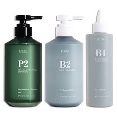 EPURE 伊普兒 頭皮磨砂深層洗護2件組 P2深層洗髮露 500ml + B1西班牙藻土角質煥膚泥 250ml + B2角蛋白保濕護髮素 500ml, 1組