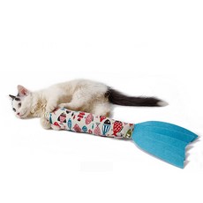 발라당 바스락 물고기 캣닢인형, 블루, 1개