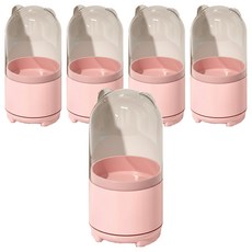 Mega 360旋轉透明防塵刷具桶, 櫻花粉, 5個