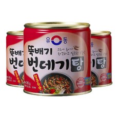 유동 뚝배기 번데기탕 얼큰한맛 통조림, 280g, 3개