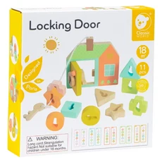 Classic WORLD 客來喜 經典木玩 蒙式學習趣味門鎖 20143, 多色, 1組