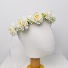 ArtizeJ Flower 粉彩人造花花冠, 白色