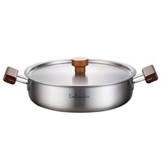 HANIL STAINLESS STEEL Finlandia系列電磁爐適用雙耳3層不鏽鋼淺湯鍋, 24cm, 混色