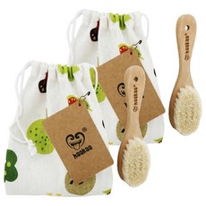 haakaa 山羊毛嬰兒髮梳, 柔軟刷毛不刮傷, 2個