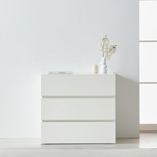 하모벨 베이스 속 깊은 광폭 서랍장 800 방문설치, 화이트, 3단