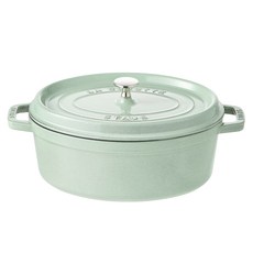 스타우브 인덕션 오벌 꼬꼬떼 냄비, 31cm, 세이지그린, 1개