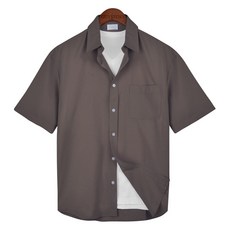 Guystory 男士夏季Hollins短袖防皺寬鬆版素色襯衫