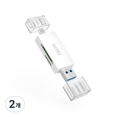 엑토 TF SD카드 USB 3.2 C타입 듀얼 OTG 멀티 카드리더기, OTG-10, 화이트, 2개