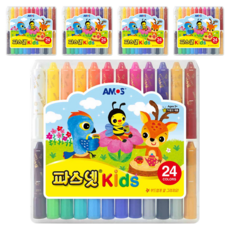 AMOS 阿摩司 Pasnet 兒童蠟筆, 24色, 5個