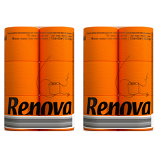 Renova 黑標彩色捲筒衛生紙 16.1m 橘色, 6捲, 2個