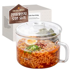 Le made 一餐完成 烤箱微波爐泡麵耐熱玻璃容器 1.5L, 1個, 透明