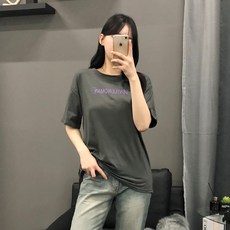 피어니스트 여성용 라운드 반팔 로고 티셔츠