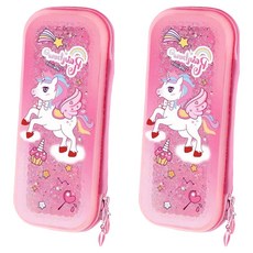 투데이리빙 유니콘 글리터 필통 R99456P, 핑크, 2개