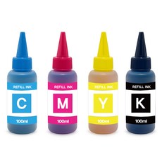 fullcolors Canon HP Samsung Epson Brother 全型號相容墨水 100ml x 4色組, 1套, 青色, 洋紅色, 黃色, 黑色