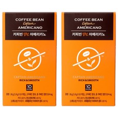 커피빈 캡틴 아메리카노 원두커피믹스, 1.6g, 10개입, 2개