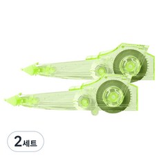 델리 마카롱 수정테이프 화이트 리필 세트, 그린, 2세트