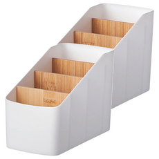 isona 愛收納 日式極簡桌上梯形收納盒 17 x 9 x 12cm, 白色, 2個