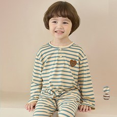 unifriend 兒童迷你心桃色保暖睡眠睡衣上下套裝