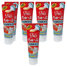 INABA CIAO 啾嚕 肉泥膏 CS-154, 鮪魚口味, 80g, 6條