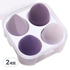 블루무역 에그 퍼프 4종 + 달걀 케이스, 라벤더, 2세트