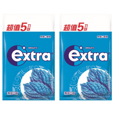 Extra 益齒達 潔淨無糖口香糖 Set 清新薄荷口味 獨特藍色微粒配方, 140g, 2袋