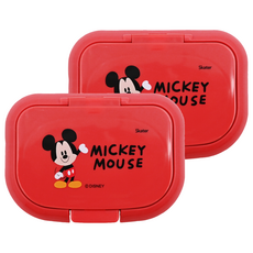 Skater 銀離子濕紙巾蓋 10.8 x 7.8 x 1.4cm, 米奇 紅色, 2個