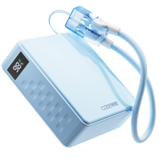 코드웨이 미니 고속충전 보조배터리 10000mAh + C타입 초고속충전 케이블, 블루