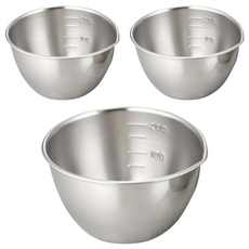 SHIMOMURA 下村 mamacook 調理用不鏽鋼小碗三件套組, 3件組調理用不鏽鋼小碗, 1組