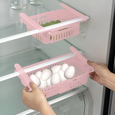 MF Store 廚房用可伸縮多功能蔬菜雞蛋水果托盤收納整理盒, 粉紅色, 2個
