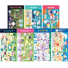 manet 可重複撕貼貼紙 7種套組 ver 2, 1套, 混色