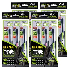 T.KI 白人 竹炭絲牙刷, 3支, 4包