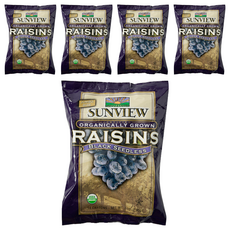 썬뷰 유기농 건포도 스낵팩, 198g, 5개