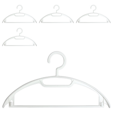 MIKA HOUSE 橘之屋 時尚工藝大寬肩衣架 5支裝 弧形設計 兩側帶有小巧掛鉤設計, 顏色隨機, 1組