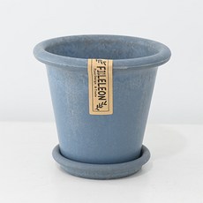 도시정원 모던 인테리어 실린더 화분 + 받침 세트, 스모키블루, 1세트