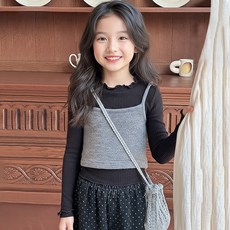 CONTIKIDS 女童針織馬甲 + 羅紋T恤套組