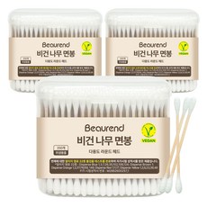 뷰렌드 비건 멸균 나무 면봉, 350개입, 3개