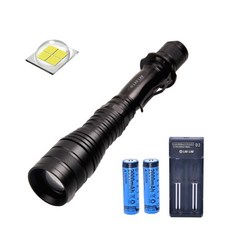 엘이디랩 XHP50 M14CLIP 줌랜턴 + 18650 충전지 2p + 5핀 2구 충전거치대, 혼합색상, 1세트