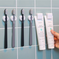 탐사 무타공 클립형 치약걸이 2p + 칫솔걸이 4p 세트, 혼합색상, 1세트