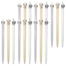 꼼꼬미 댕댕이 볼펜 0.7mm 3종, 화이트, 그레이, 베이지, 2세트