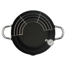 日本製天婦羅鐵鍋 附溫度計 24cm, ART-401