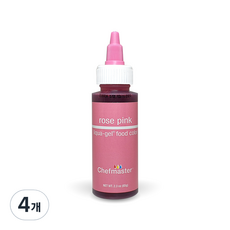 셰프마스터 리쿠아젤 식용색소 로즈 핑크, 65g, 4개
