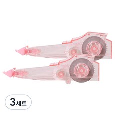 델리 마카롱 수정테이프 화이트 리필 세트, 핑크, 3세트