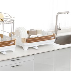 Marigold 碗盤瀝水架, 1層, 白金色